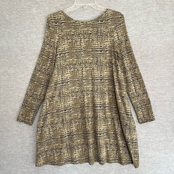 Pact Revive Organic Cotton Swing Dress Size Medium Olive Green Cedar Sustainable - Picture 4 of 8